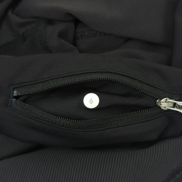 Lululemon Size 6 Run Pace Crop Women's Black/Gray Ruched Sides Active Leggings - Picture 9 of 10